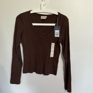 Dark brown long sleeve shirt